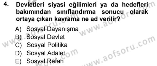 Sosyal Güvenlik Dersi Ara Sınavı Deneme Sınav Soruları 4. Soru