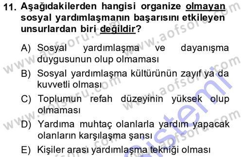 Sosyal Güvenlik Dersi 2014 - 2015 Yılı (Vize) Ara Sınav Soruları 11. Soru