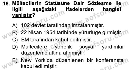 Sosyal Güvenlik Dersi 2014 - 2015 Yılı (Final) Dönem Sonu Sınav Soruları 16. Soru