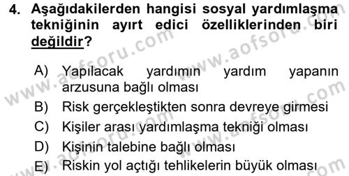 Sosyal Güvenlik Dersi 2015 - 2016 Yılı (Final) Dönem Sonu Sınav Soruları 4. Soru