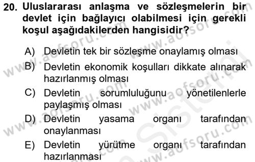 Sosyal Güvenlik Dersi 2015 - 2016 Yılı Tek Ders Sınav Soruları 20. Soru