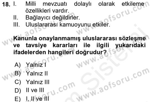 Sosyal Güvenlik Dersi 2017 - 2018 Yılı (Final) Dönem Sonu Sınav Soruları 18. Soru