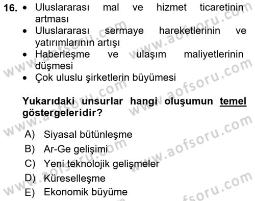 Sosyal Güvenlik Dersi 2018 - 2019 Yılı 3 Ders Sınav Soruları 16. Soru