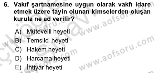 Sosyal Güvenlik Dersi 2018 - 2019 Yılı 3 Ders Sınav Soruları 6. Soru
