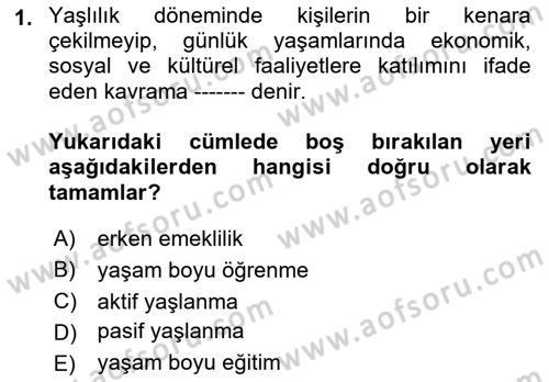 Sosyal Güvenlik Dersi 2021 - 2022 Yılı Yaz Okulu Sınav Soruları 1. Soru