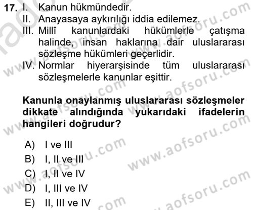 Sosyal Güvenlik Dersi 2021 - 2022 Yılı Yaz Okulu Sınav Soruları 17. Soru