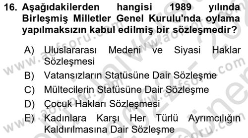 Sosyal Güvenlik Dersi 2022 - 2023 Yılı (Final) Dönem Sonu Sınav Soruları 16. Soru