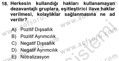 Sosyal Güvenlik Dersi 2022 - 2023 Yılı Yaz Okulu Sınav Soruları 18. Soru