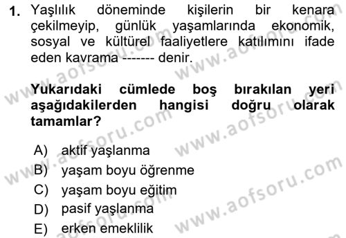 Sosyal Güvenlik Dersi 2023 - 2024 Yılı (Vize) Ara Sınav Soruları 1. Soru
