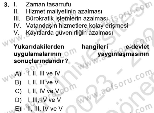 Sosyal Güvenlik Dersi 2023 - 2024 Yılı (Final) Dönem Sonu Sınav Soruları 3. Soru