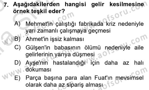 Sosyal Güvenlik Dersi 2024 - 2025 Yılı (Vize) Ara Sınav Soruları 7. Soru