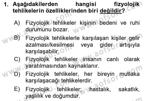 Sosyal Güvenlik Dersi 2024 - 2025 Yılı (Final) Dönem Sonu Sınav Soruları 1. Soru