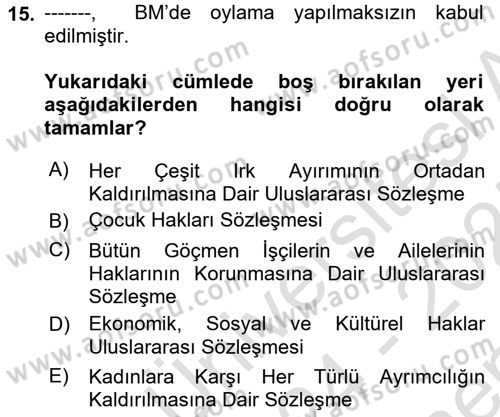 Sosyal Güvenlik Dersi 2024 - 2025 Yılı (Final) Dönem Sonu Sınav Soruları 15. Soru