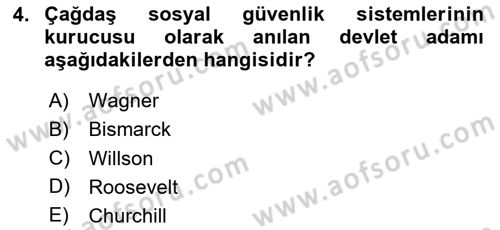 Sosyal Güvenlik Dersi 2025 - 2026 Yılı (Vize) Ara Sınav Soruları 4. Soru
