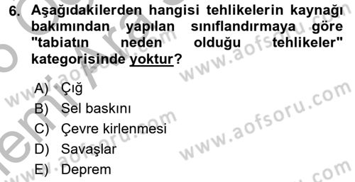 Sosyal Güvenlik Dersi 2025 - 2026 Yılı (Vize) Ara Sınav Soruları 6. Soru