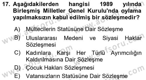Sosyal Güvenlik Dersi 2025 - 2026 Yılı (Final) Dönem Sonu Sınav Soruları 17. Soru