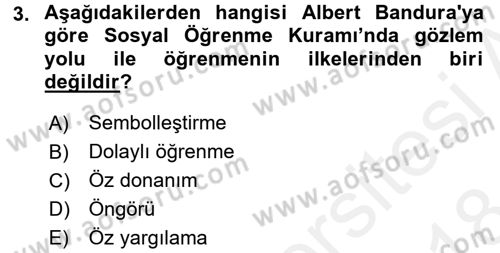 Çocuk Gelişiminde Alan Çalışmaları Dersi 2017 - 2018 Yılı (Final) Dönem Sonu Sınavı 3. Soru