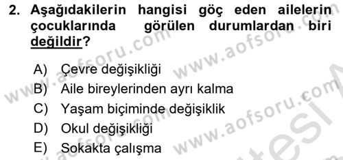 Çocuk Gelişiminde Alan Çalışmaları Dersi 2023 - 2024 Yılı (Final) Dönem Sonu Sınavı 2. Soru