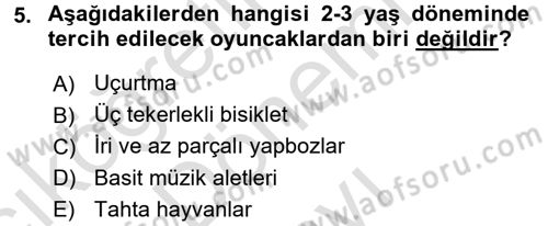 Hasta Çocukların Gelişimi Ve Eğitimi Dersi 2015 - 2016 Yılı (Final) Dönem Sonu Sınav Soruları 5. Soru