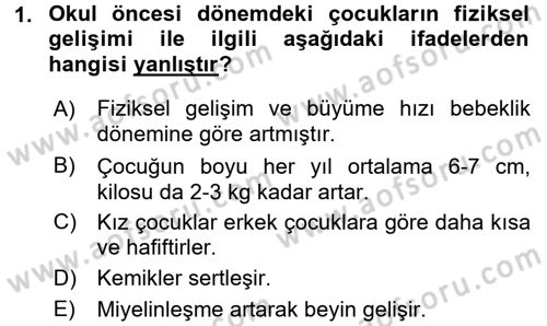 Hasta Çocukların Gelişimi Ve Eğitimi Dersi 2016 - 2017 Yılı (Vize) Ara Sınav Soruları 1. Soru