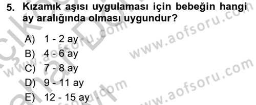 Hasta Çocukların Gelişimi Ve Eğitimi Dersi 2016 - 2017 Yılı (Vize) Ara Sınav Soruları 5. Soru