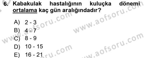 Hasta Çocukların Gelişimi Ve Eğitimi Dersi 2016 - 2017 Yılı (Vize) Ara Sınav Soruları 6. Soru