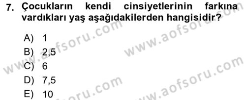 Hasta Çocukların Gelişimi Ve Eğitimi Dersi 2016 - 2017 Yılı (Vize) Ara Sınav Soruları 7. Soru