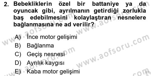 Hasta Çocukların Gelişimi Ve Eğitimi Dersi 2016 - 2017 Yılı (Final) Dönem Sonu Sınav Soruları 2. Soru