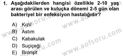 Hasta Çocukların Gelişimi Ve Eğitimi Dersi 2017 - 2018 Yılı (Vize) Ara Sınav Soruları 1. Soru