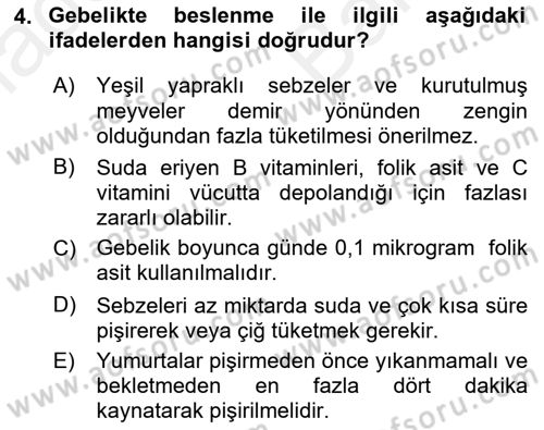 Çocuk Gelişimde Normal Ve Atipik Gelişim Dersi 2018 - 2019 Yılı (Vize) Ara Sınavı 4. Soru