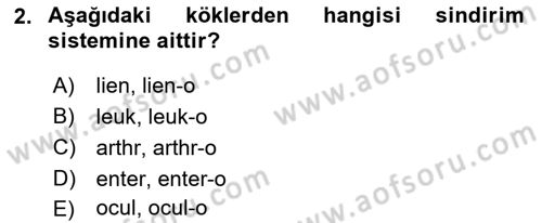 Çocuk Gelişimde Normal Ve Atipik Gelişim Dersi 2020 - 2021 Yılı Yaz Okulu Sınavı 2. Soru