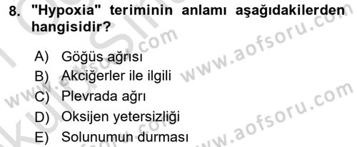 Çocuk Gelişimde Normal Ve Atipik Gelişim Dersi 2020 - 2021 Yılı Yaz Okulu Sınavı 8. Soru