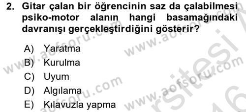 Öğretimde Planlama Ve Değerlendirme Dersi 2015 - 2016 Yılı (Final) Dönem Sonu Sınav Soruları 2. Soru