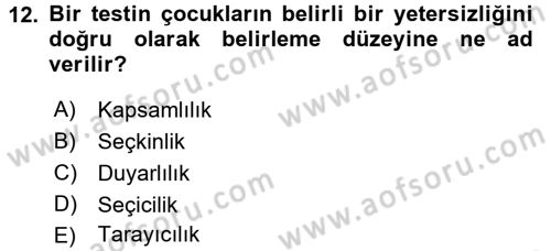 Öğretimde Planlama Ve Değerlendirme Dersi 2016 - 2017 Yılı 3 Ders Sınav Soruları 12. Soru