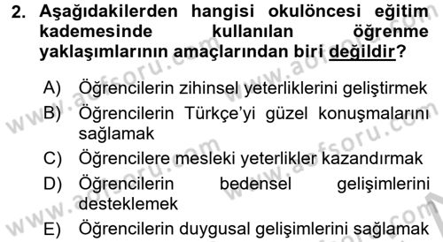 Öğretimde Planlama Ve Değerlendirme Dersi 2016 - 2017 Yılı 3 Ders Sınav Soruları 2. Soru