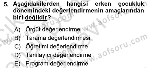 Öğretimde Planlama Ve Değerlendirme Dersi 2016 - 2017 Yılı (Final) Dönem Sonu Sınav Soruları 5. Soru