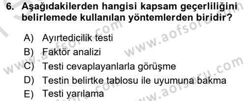 Öğretimde Planlama Ve Değerlendirme Dersi 2016 - 2017 Yılı (Final) Dönem Sonu Sınav Soruları 6. Soru