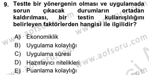Öğretimde Planlama Ve Değerlendirme Dersi 2016 - 2017 Yılı (Final) Dönem Sonu Sınav Soruları 9. Soru