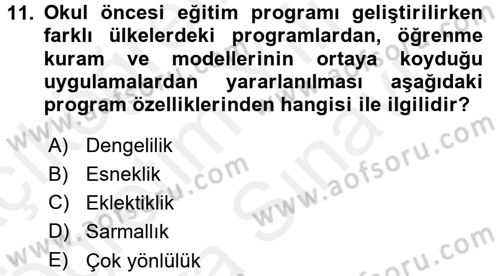 Öğretimde Planlama Ve Değerlendirme Dersi 2017 - 2018 Yılı (Vize) Ara Sınav Soruları 11. Soru