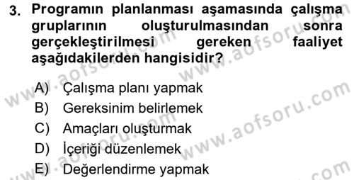 Öğretimde Planlama Ve Değerlendirme Dersi 2017 - 2018 Yılı (Vize) Ara Sınav Soruları 3. Soru