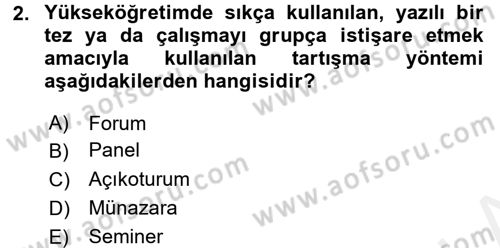 Öğretimde Planlama Ve Değerlendirme Dersi 2017 - 2018 Yılı (Final) Dönem Sonu Sınav Soruları 2. Soru