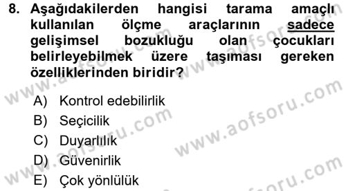 Öğretimde Planlama Ve Değerlendirme Dersi 2017 - 2018 Yılı (Final) Dönem Sonu Sınav Soruları 8. Soru