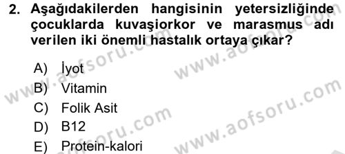 Çocuk Gelişimi Dersi Ara Sınavı Deneme Sınav Soruları 2. Soru