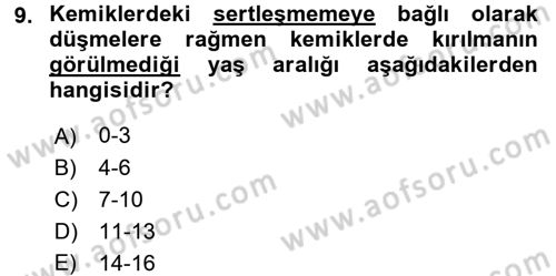 Çocuk Gelişimi Dersi Ara Sınavı Deneme Sınav Soruları 9. Soru