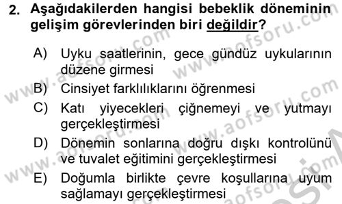Gelişimsel Tanı Ve Değerlendirme Yöntemleri Dersi 2016 - 2017 Yılı (Vize) Ara Sınav Soruları 2. Soru