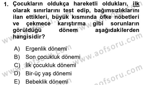 Gelişimsel Tanı Ve Değerlendirme Yöntemleri Dersi 2016 - 2017 Yılı (Final) Dönem Sonu Sınav Soruları 1. Soru