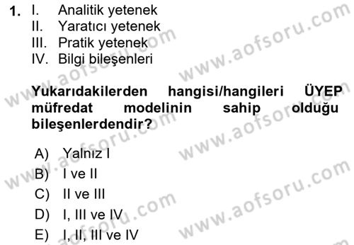 Gelişimsel Tanı Ve Değerlendirme Yöntemleri Dersi 2023 - 2024 Yılı (Final) Dönem Sonu Sınav Soruları 1. Soru