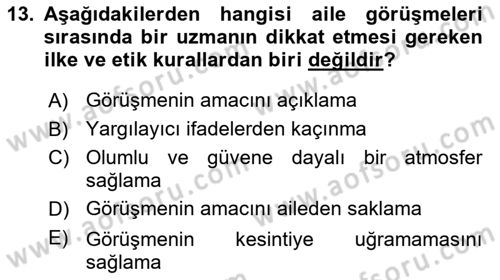 Gelişimsel Tanı Ve Değerlendirme Yöntemleri Dersi 2023 - 2024 Yılı (Final) Dönem Sonu Sınav Soruları 13. Soru