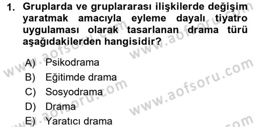 Çocuk Ve Drama Dersi Ara Sınavı Deneme Sınav Soruları 1. Soru