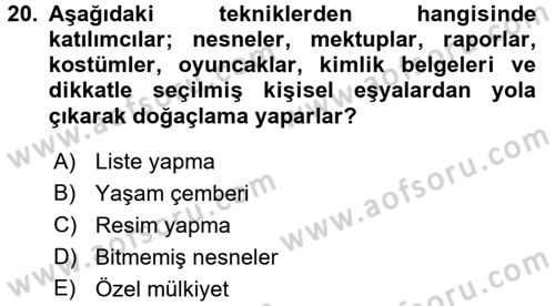 Çocuk Ve Drama Dersi Ara Sınavı Deneme Sınav Soruları 20. Soru